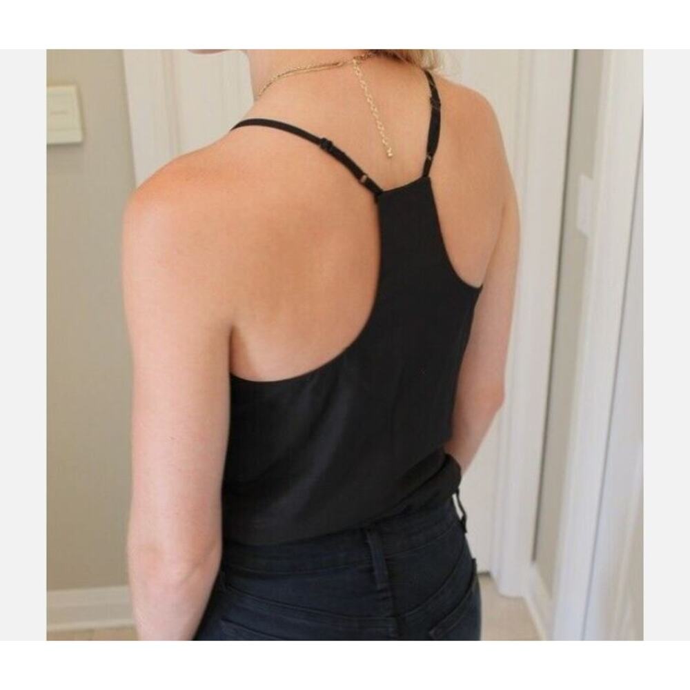 J. Crew Factory Racerback Silky Cami Top in Black - Picture 2 of 8